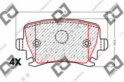 DJ PARTS bp1863 -  Комплект тормозных колодок, дисковый тормоз